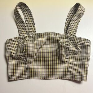 C/MEO Collective EUC Plaid Crop Top Size XXS